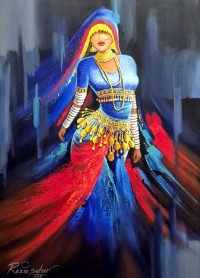 Razia Sehar, 24 x 36 Inch, Acrylic on Canvas, Figurative Paintings, AC-RZSR-009